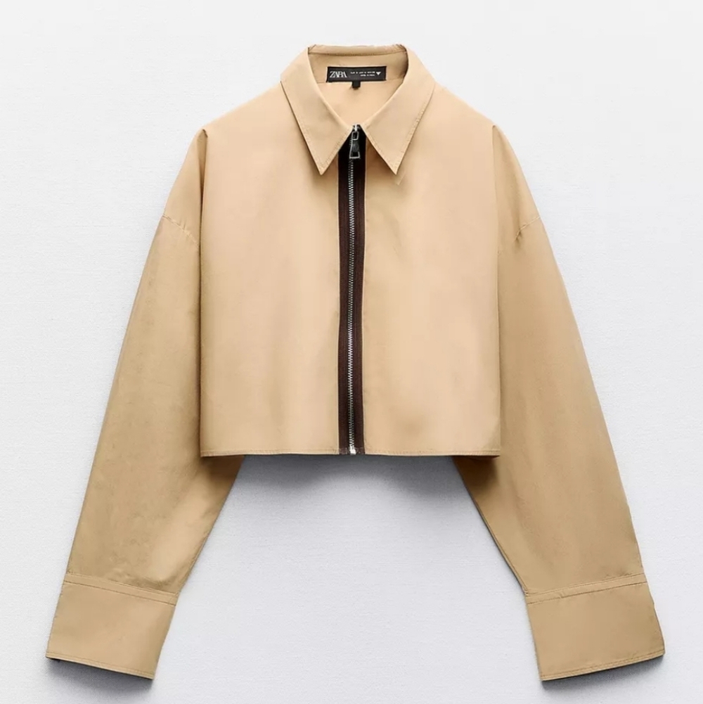 Zara Cropped Zipper Top